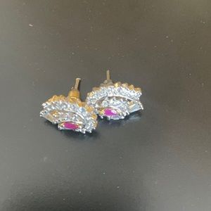Cubic zircon gold plated earrings
